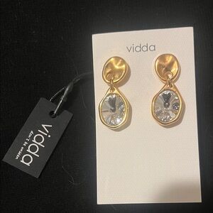 Gold and Silver Crystal Earrings